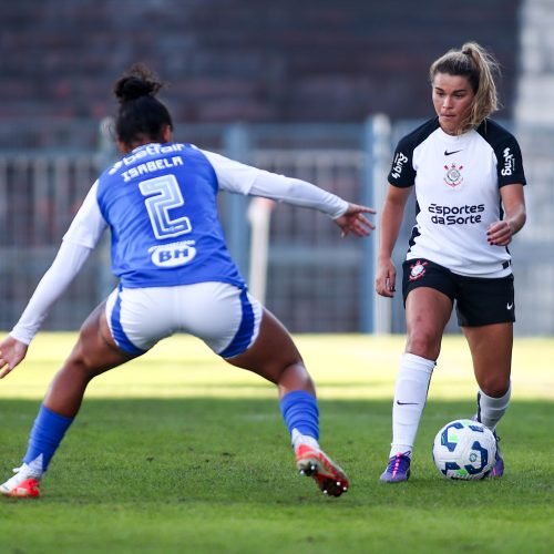 Partida entre Corinthians x Cruzeiro, realizado esta tarde no Parque São Jorge, jogo válido pelo Campeonato Brasileiro Feminino - 2025. São Paulo / SP / Brasil - 18/06/2025. Foto: ©Rodrigo Gazzanel / Ag. Corinthians
