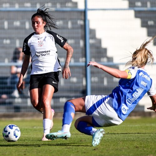 Partida entre Corinthians x Cruzeiro, realizado esta tarde no Parque São Jorge, jogo válido pelo Campeonato Brasileiro Feminino - 2025. São Paulo / SP / Brasil - 18/06/2025. Foto: ©Rodrigo Gazzanel / Ag. Corinthians
